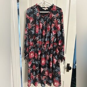 LOFT Paisley Smocked Flare Dress Size 22